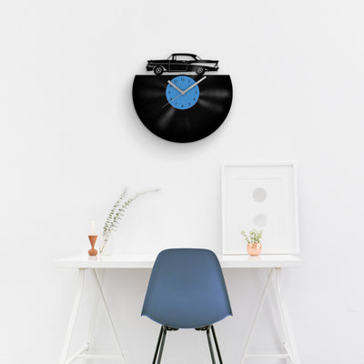 Father's Day Gift, Vinyl Clock, Classic Car Art, Retro Cars Decor, Garage Sign, Man Cave Decoration, Unique Present for Him, Old Automotive