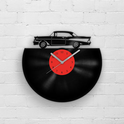 Father's Day Gift, Vinyl Clock, Classic Car Art, Retro Cars Decor, Garage Sign, Man Cave Decoration, Unique Present for Him, Old Automotive