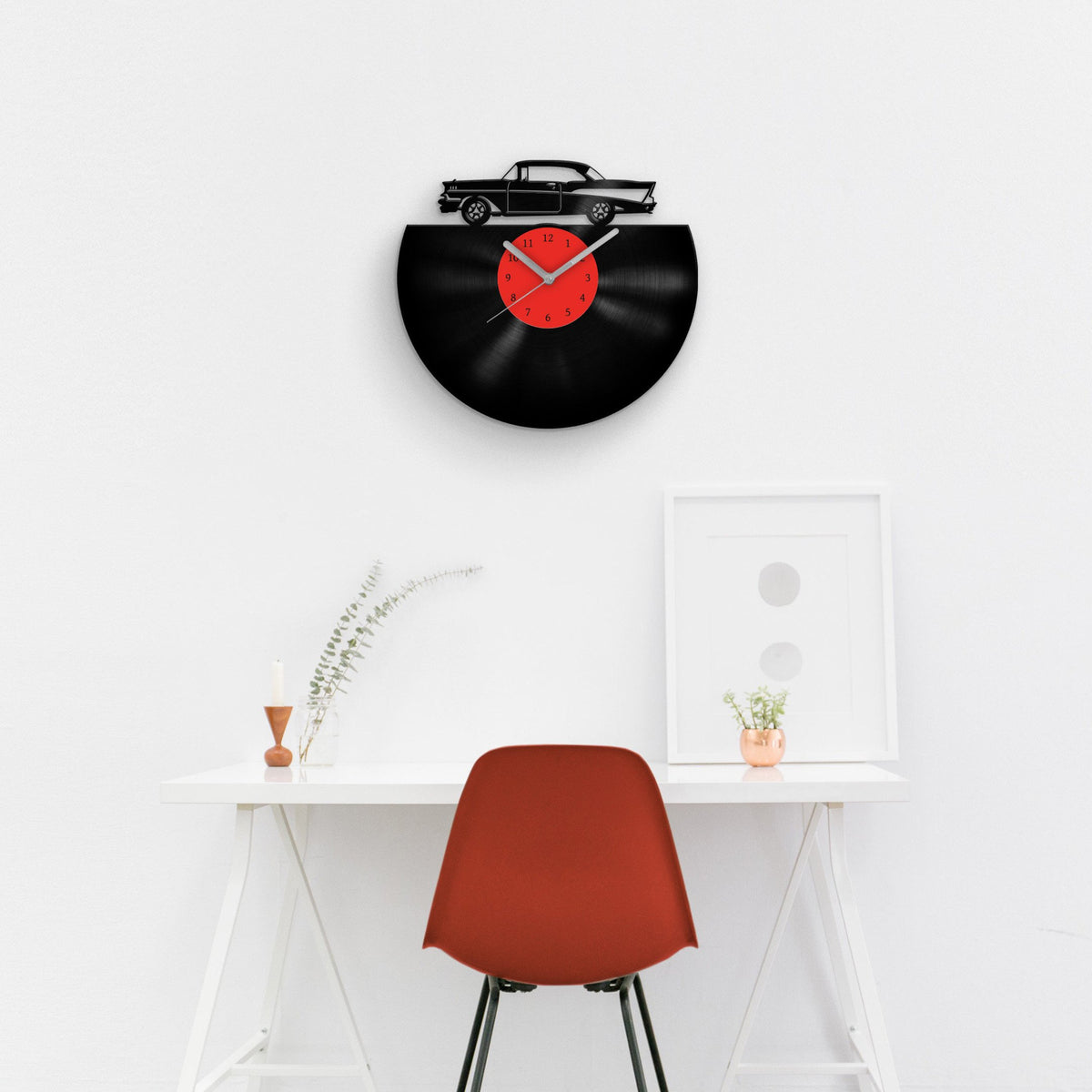 Father's Day Gift, Vinyl Clock, Classic Car Art, Retro Cars Decor, Garage Sign, Man Cave Decoration, Unique Present for Him, Old Automotive