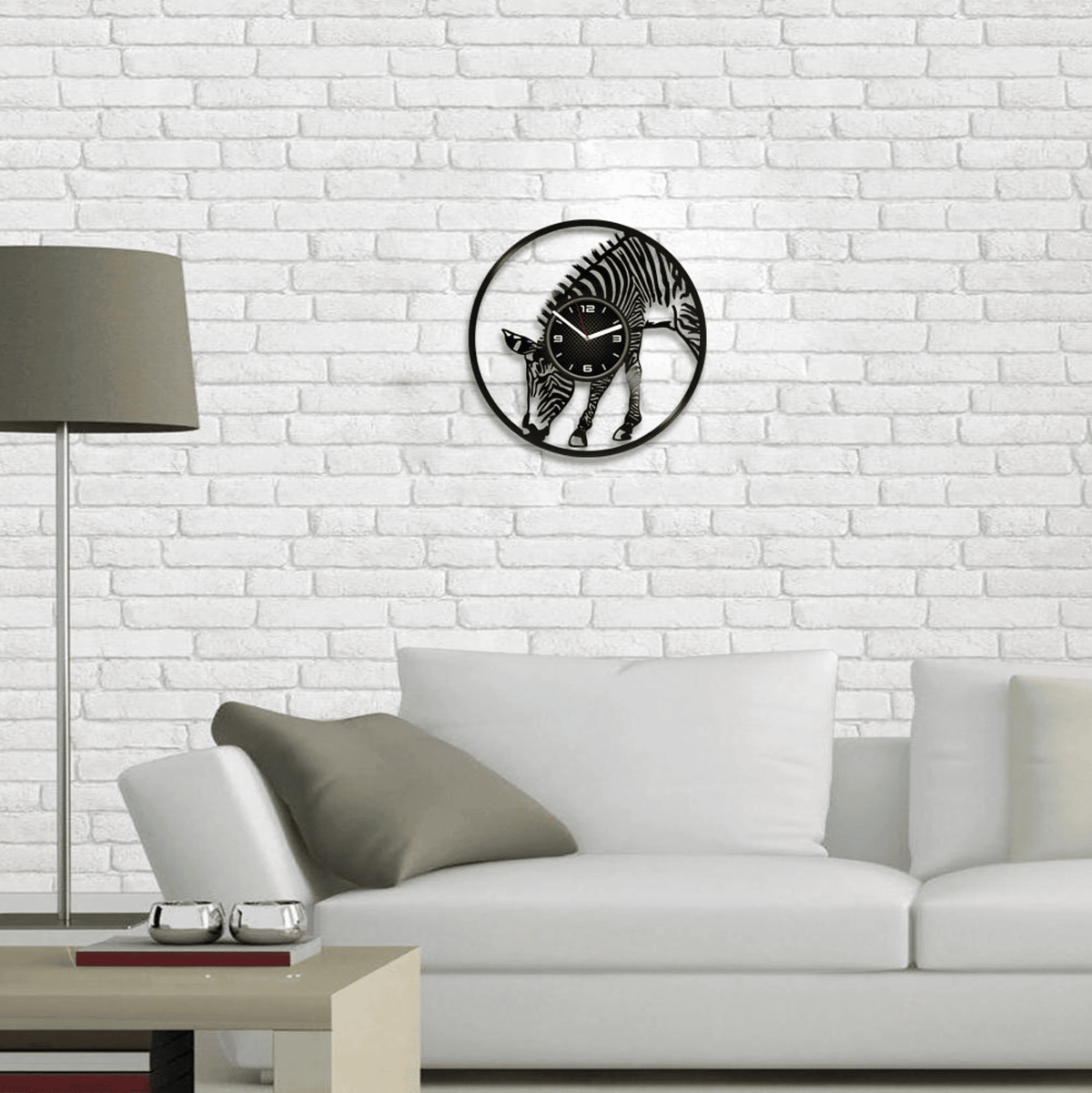 Zebra Vinyl Record Wall Clock Kids Room D���������cor Vintage Laser Cut Art for Home Funny New Home Gift for Child