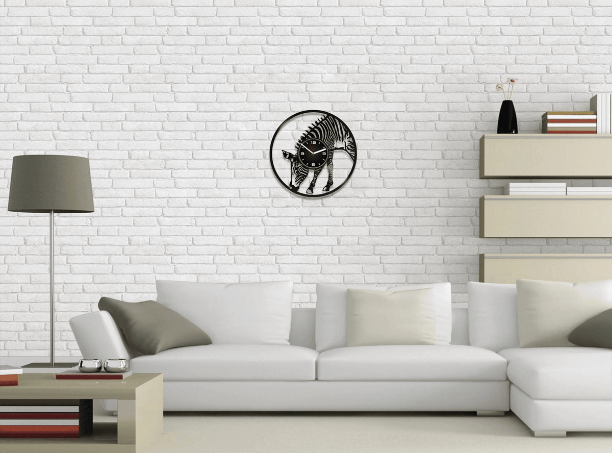 Zebra Vinyl Record Wall Clock Kids Room D���������cor Vintage Laser Cut Art for Home Funny New Home Gift for Child
