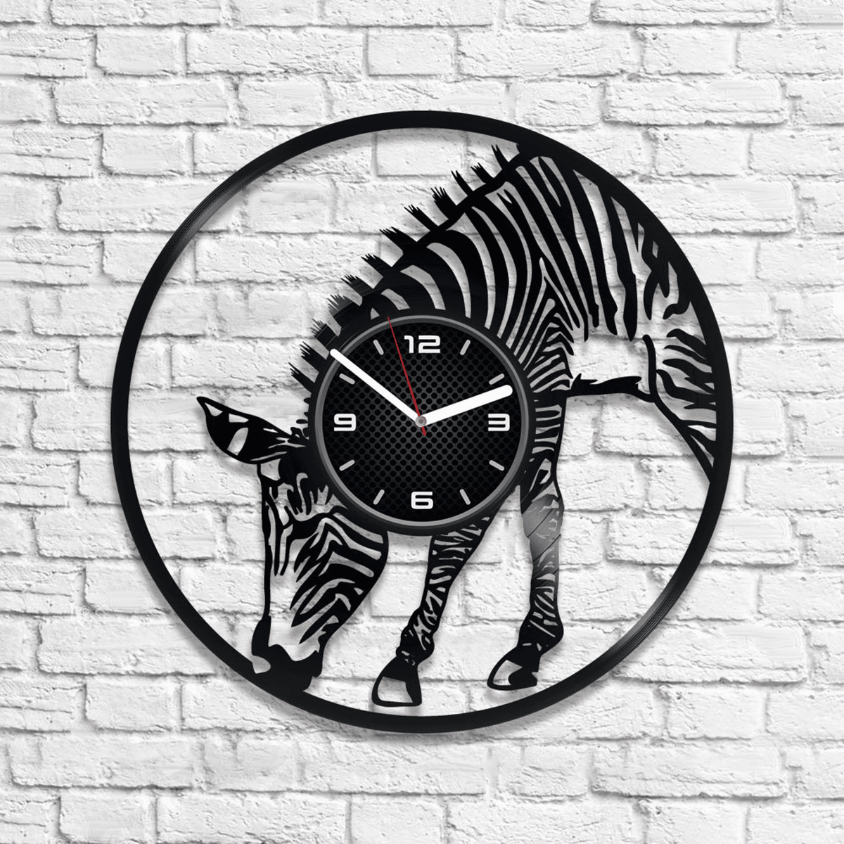 Zebra Vinyl Record Wall Clock Kids Room D���������cor Vintage Laser Cut Art for Home Funny New Home Gift for Child