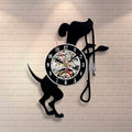 Dog Walking Vinyl Record Large Wall Clock, I Love Dogs, Animal Decor For Nursery, Dogs Wall Art, Funny Animals Art, Birthday Gift For Mother