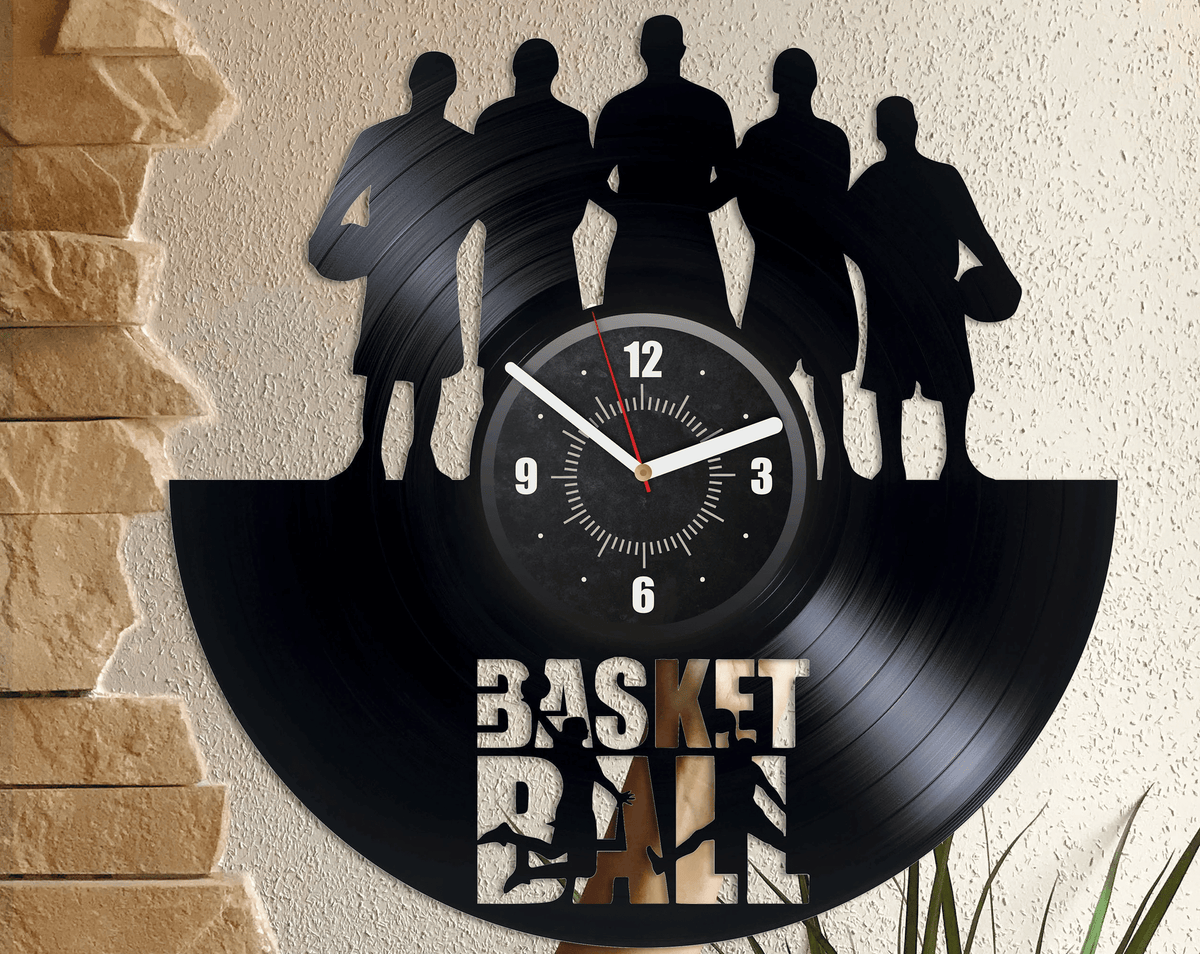 Basketball Vinyl Record Handmade Clock Sports Decor For Boys Room Sport Wall Art Gift For Basketball Player Retirement Gifts For Teachers