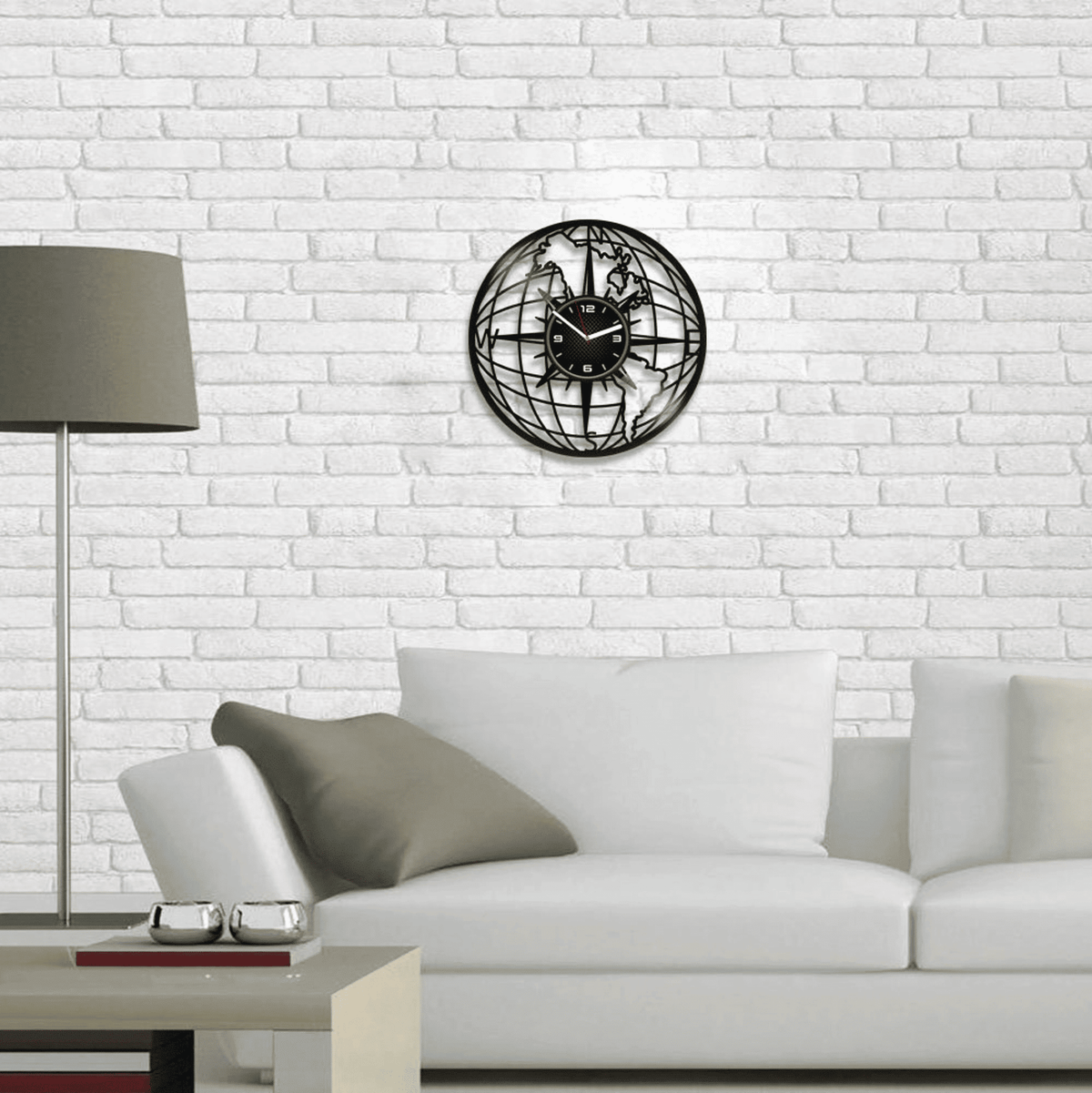 Compass Vinyl Record Round Clock Modern Art For Office Compass Wall Decor Travel Artwork Wedding Gift For Couple Travel Lover Gift