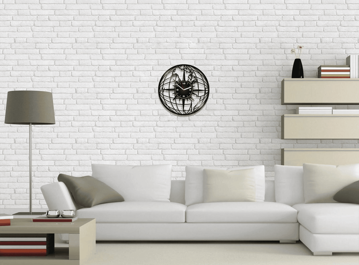 Compass Vinyl Record Round Clock Modern Art For Office Compass Wall Decor Travel Artwork Wedding Gift For Couple Travel Lover Gift