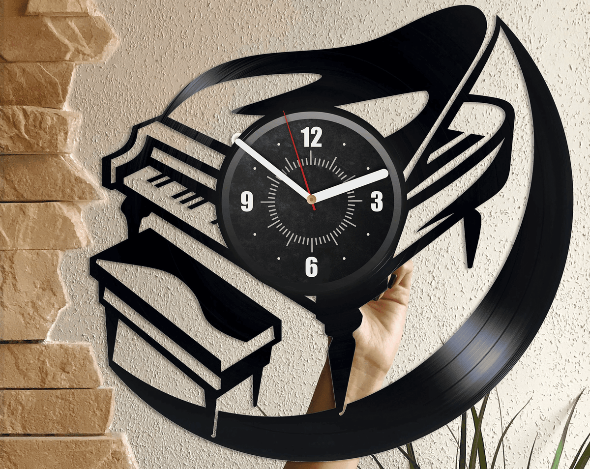Piano Vinyl Record Handmade Clock Music Instruments Wall Art Music Classroom Decor Piano Wall Art Piano Teacher Gift New Year Gift