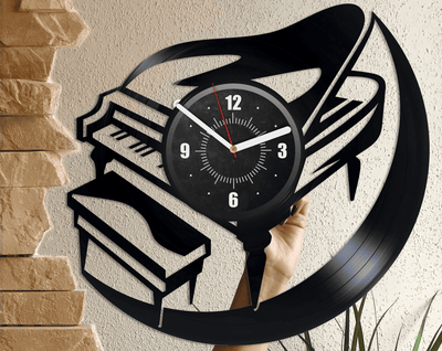 Piano Vinyl Record Handmade Clock Music Instruments Wall Art Music Classroom Decor Piano Wall Art Piano Teacher Gift New Year Gift