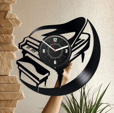 Piano Vinyl Record Handmade Clock Music Instruments Wall Art Music Classroom Decor Piano Wall Art Piano Teacher Gift New Year Gift