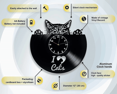 AronChupa Vinyl Record Wall Clock, Music Artwork, Wall Decor For Bedroom Modern, Birthday Gift For Brother, I'm an Albatraoz, Little Swing