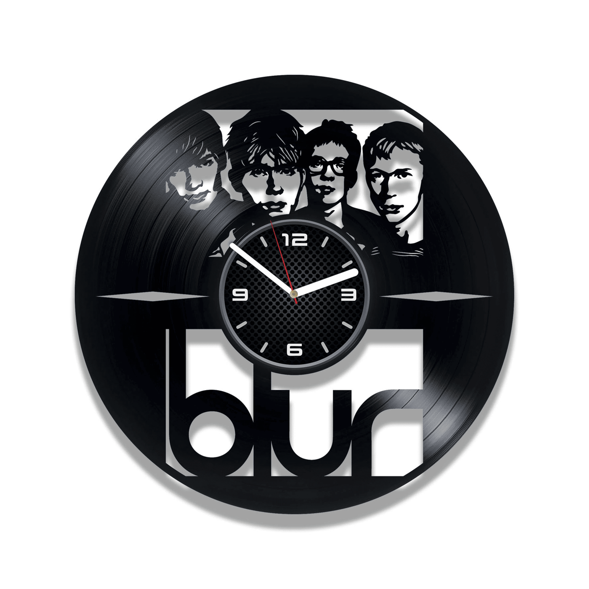 Blur Vinyl Record Wall Clock, Rock Music Art, Creative Decor For Mens Room, New Home Gift For Her, Song 2, Girls And Boys, Coffee And TV