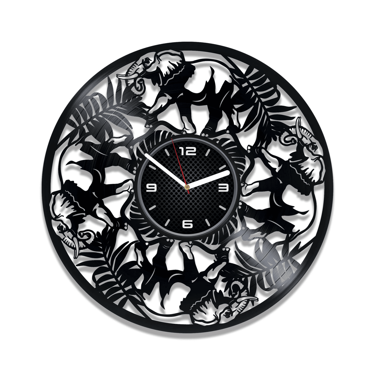 Elephant Vinyl Record Round Clock Jungle Wall Decor Animal Decor For Living Room Elephant Gift Ideas Creative Wedding Gift For Couple