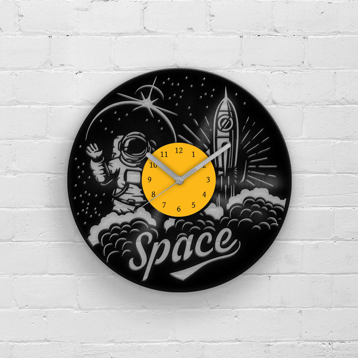 Space Themed Gifts - Vinyl Clock, Space Gifts, Astronomy Gifts, Wall Hanging for Boy, Kids Room Wall Art, House Warming Gifts, Wall Decor