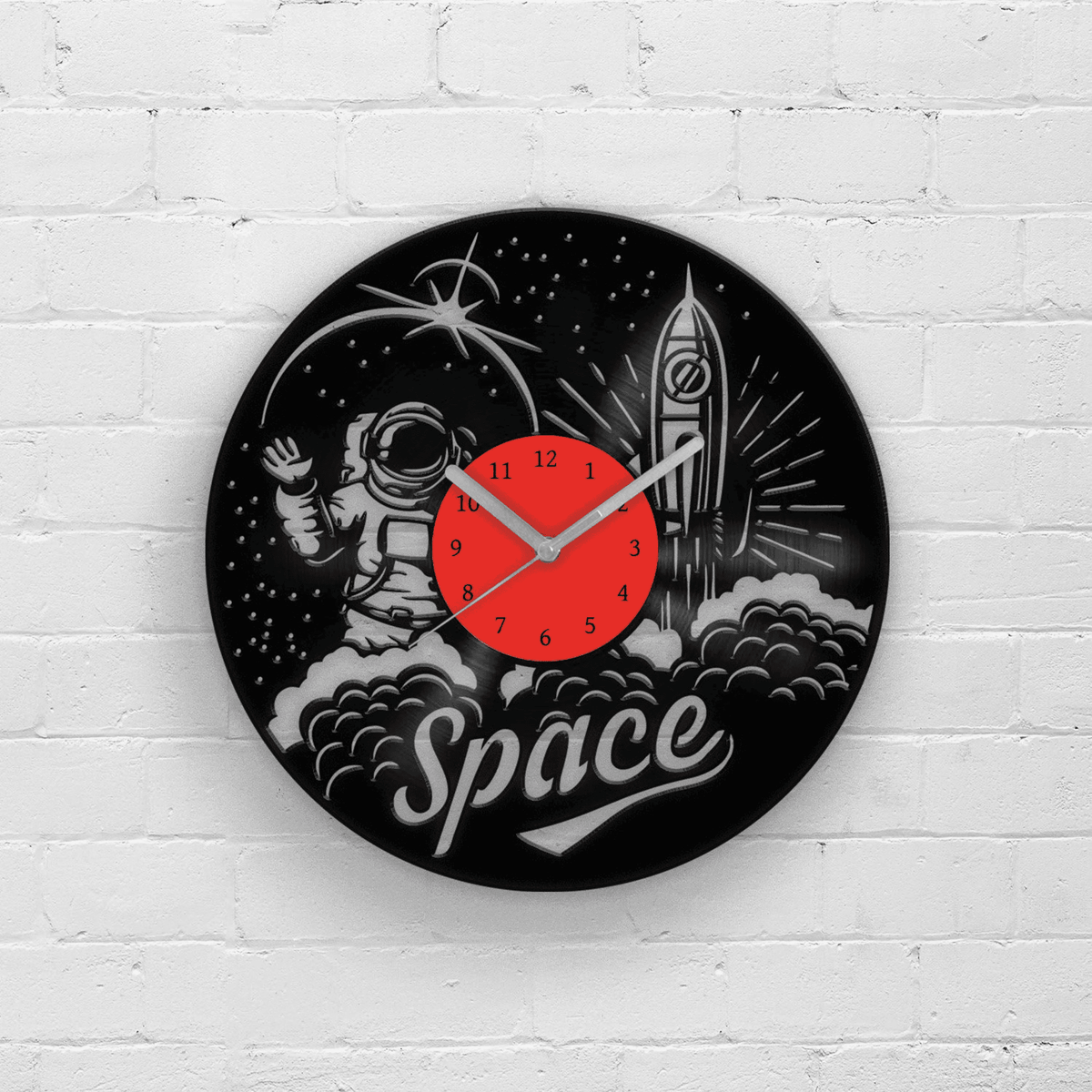 Space Themed Gifts - Vinyl Clock, Space Gifts, Astronomy Gifts, Wall Hanging for Boy, Kids Room Wall Art, House Warming Gifts, Wall Decor