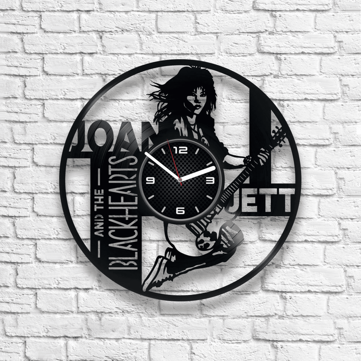 Joan Jett and the Blackhearts Vinyl Record Clock, Rock Wall Decor, Original Decor For Women, Birthday Gift For Her, I Love Rock 'N Roll