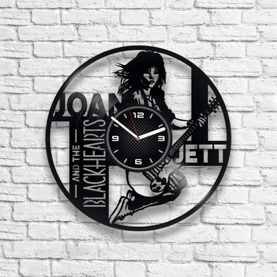 Joan Jett and the Blackhearts Vinyl Record Clock, Rock Wall Decor, Original Decor For Women, Birthday Gift For Her, I Love Rock 'N Roll