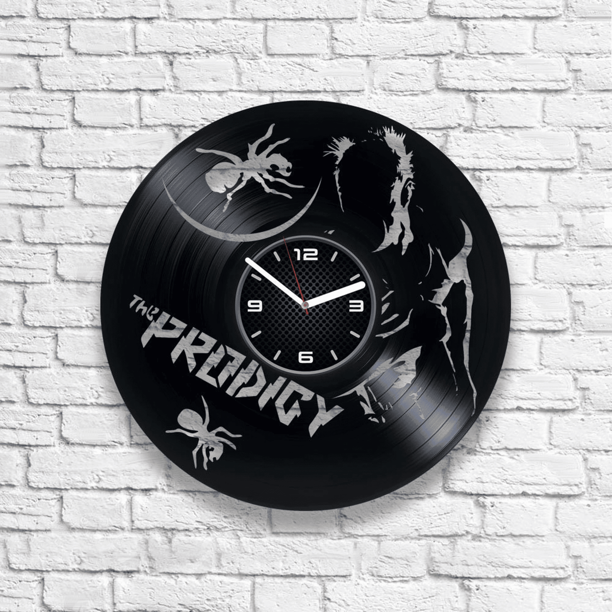 The Prodigy Vinyl Record Wall Clock, Dance Music, Wedding Gift For Couple, Contemporary Decor For Living Room, Firestarter, Breathe, Omen