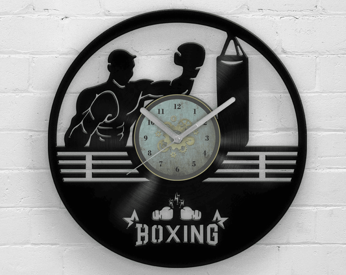Boxing Vinyl Clock, Original Gifts for Fans Boxing, The Best Home Decorations, Boxing Fan Gifts, 12 Inch Sport Wall Clock, Gift for Boy Box