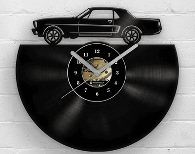Best Gifts for Dad, Gift for Father, Father's Day Present, Mustang Decor, Retro Wall Decor, Vinyl Clock, Old Car Art, Classic Cars, Racing