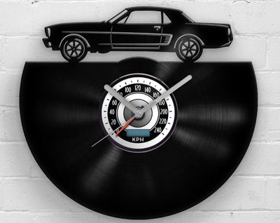 Best Gifts for Dad, Gift for Father, Father's Day Present, Mustang Decor, Retro Wall Decor, Vinyl Clock, Old Car Art, Classic Cars, Racing