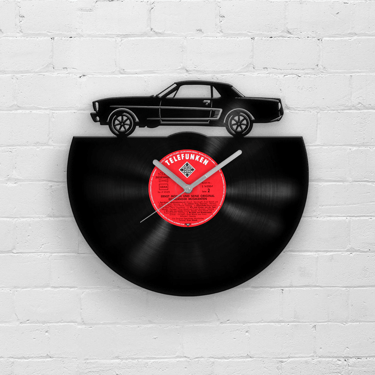 Best Gifts for Dad, Gift for Father, Father's Day Present, Mustang Decor, Retro Wall Decor, Vinyl Clock, Old Car Art, Classic Cars, Racing
