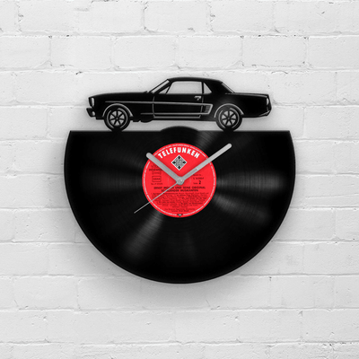 Best Gifts for Dad, Gift for Father, Father's Day Present, Mustang Decor, Retro Wall Decor, Vinyl Clock, Old Car Art, Classic Cars, Racing