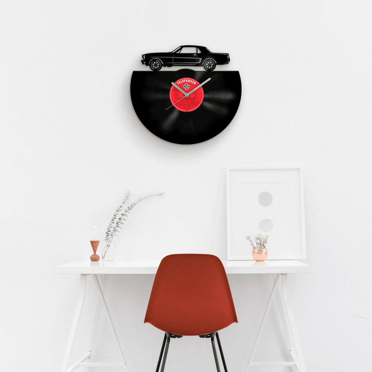 Best Gifts for Dad, Gift for Father, Father's Day Present, Mustang Decor, Retro Wall Decor, Vinyl Clock, Old Car Art, Classic Cars, Racing