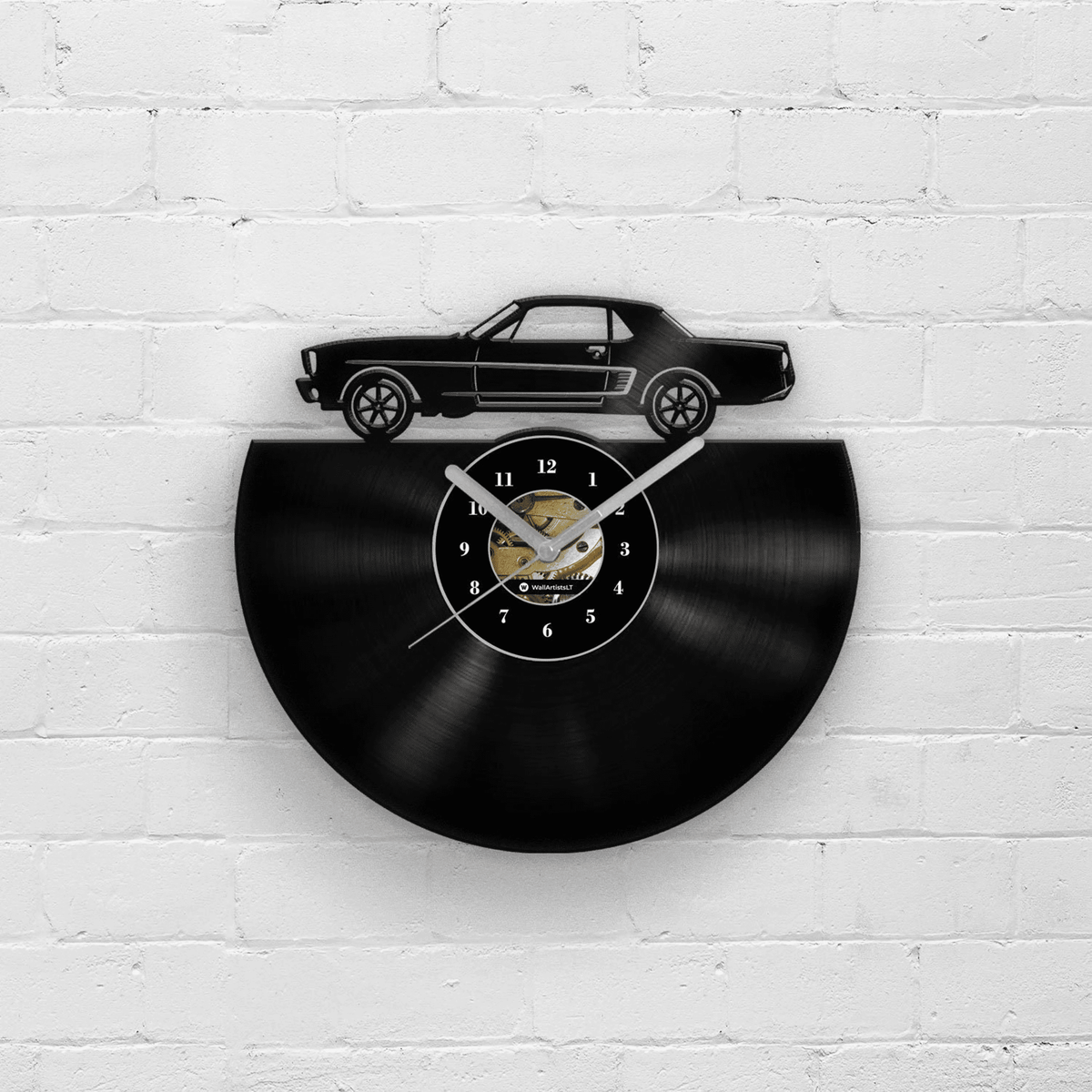Best Gifts for Dad, Gift for Father, Father's Day Present, Mustang Decor, Retro Wall Decor, Vinyl Clock, Old Car Art, Classic Cars, Racing