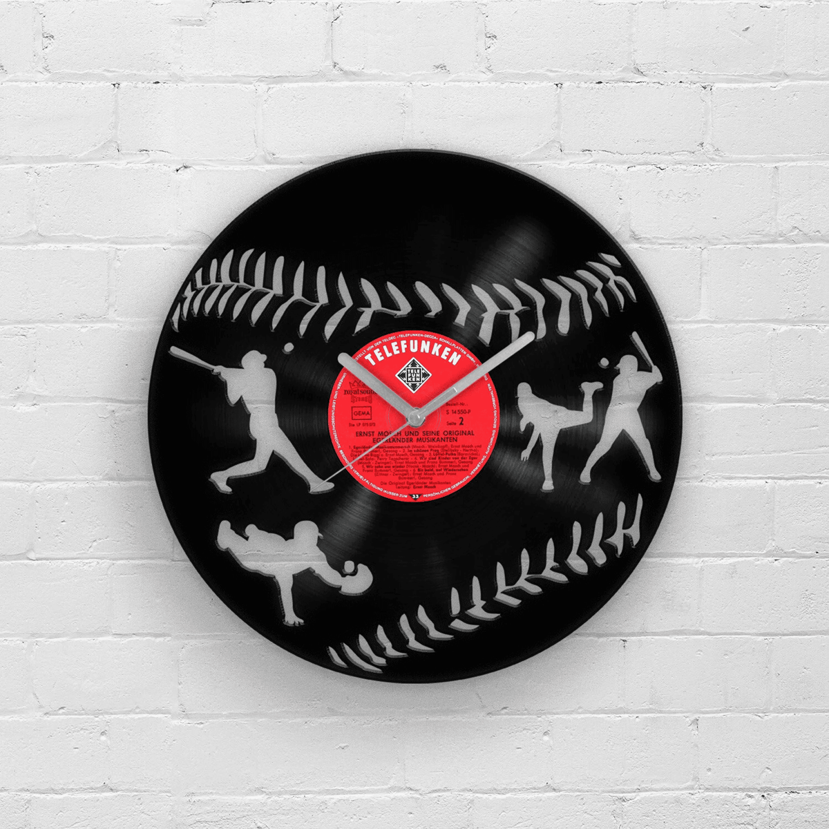 Baseball Fan Gift, Vinyl Clock, Best Gifts for Him, Present for Son, Man Cave Artwork, Wall Decor for Men, Game Day, Garage Decoration