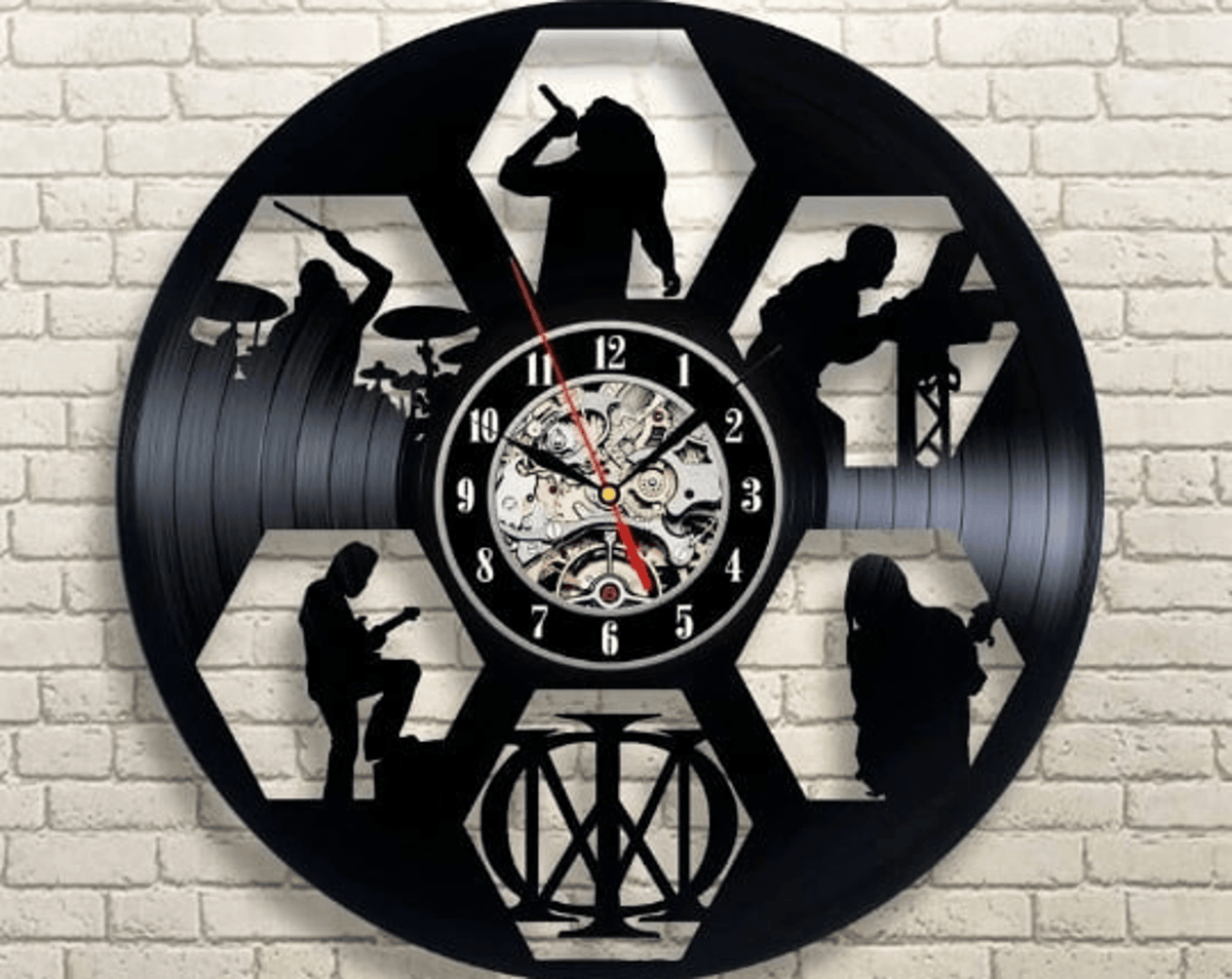 Metal Band Vinyl Record Black Clock, Rock Wall Art, Decor For Man Room, Music Band, Anniversary Gift For Him