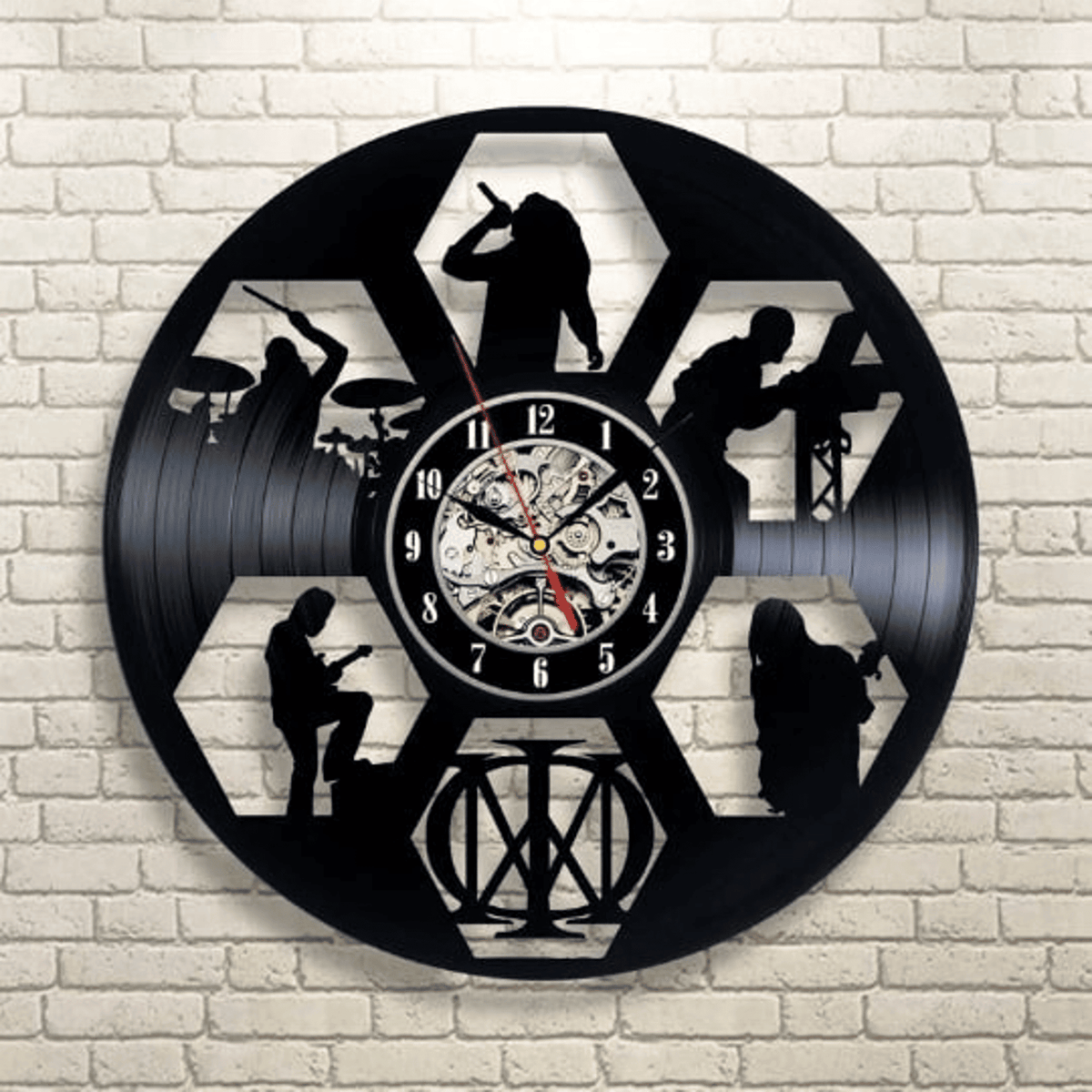 Metal Band Vinyl Record Black Clock, Rock Wall Art, Decor For Man Room, Music Band, Anniversary Gift For Him