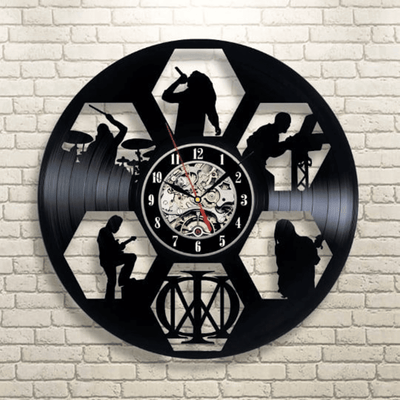 Metal Band Vinyl Record Black Clock, Rock Wall Art, Decor For Man Room, Music Band, Anniversary Gift For Him