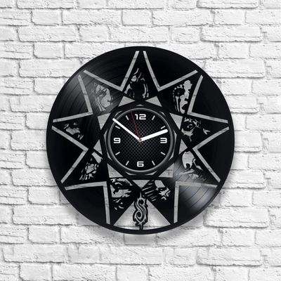 Slipknot Vinyl Record Wall Clock, Metal Rock, Modern Decor For Mens Room, Housewarming Gifts, Psychosocial, The Devil in I, The Dying Song