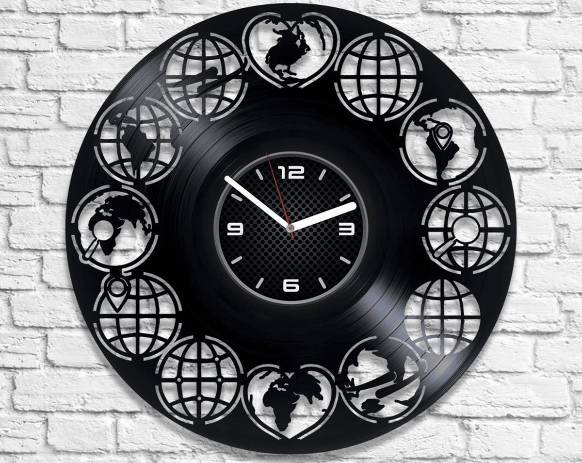 Traveling Vinyl Record Wall Clock Travel Wall Decor For Office Traveling Gift For Women Traveling Art New Year Gift For Man