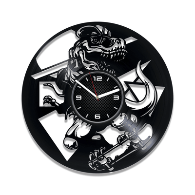 Dinosaur Silhouette Vinyl Record Funny Clock Unique Wall Art Baby Room D�cor Christmas Gift for Child