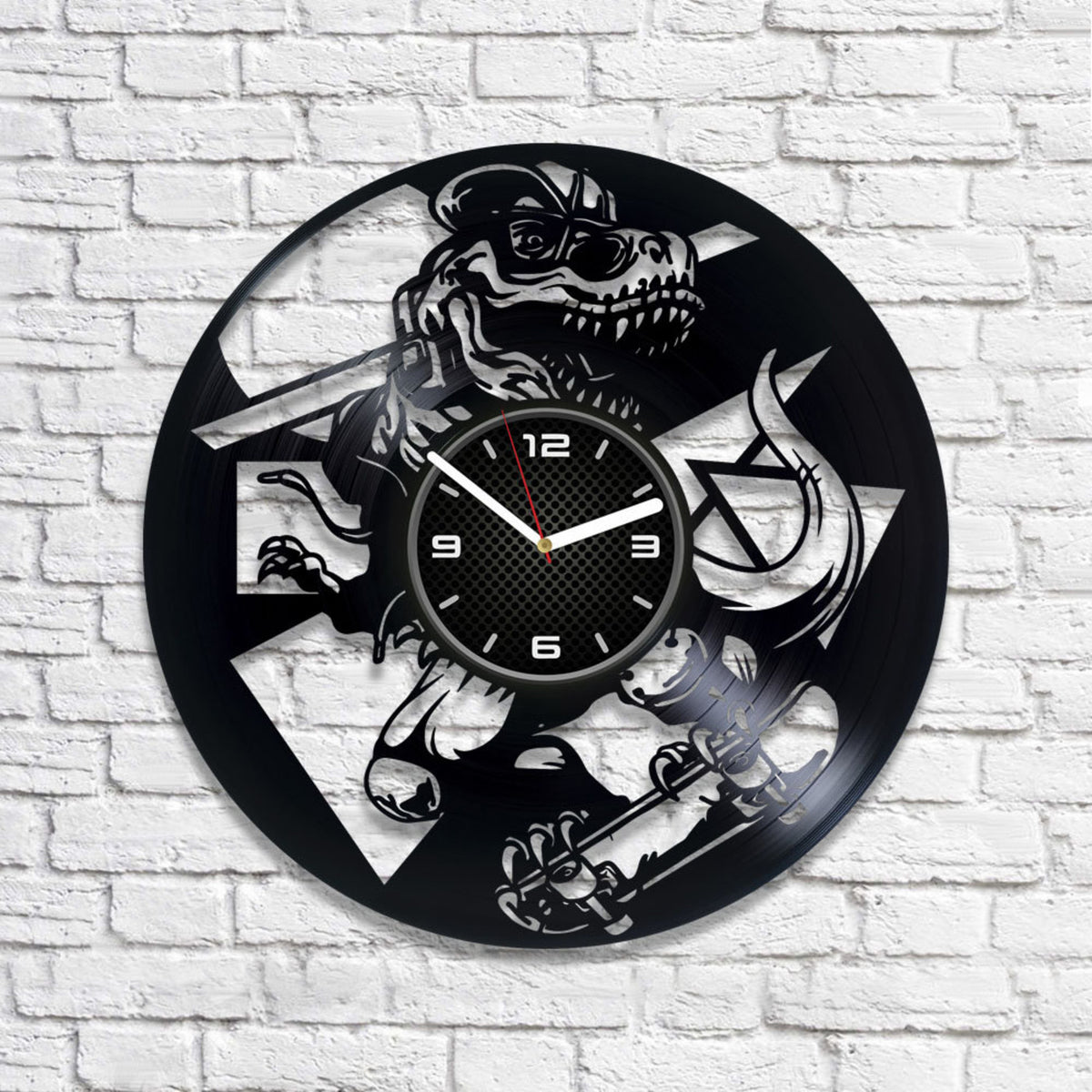 Dinosaur Silhouette Vinyl Record Funny Clock Unique Wall Art Baby Room D�cor Christmas Gift for Child