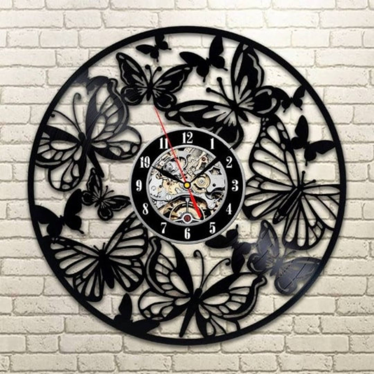 Butterflyes Vinyl Record Laser Cut Wall Clock, Cute Decor For Living Room, Gift For School Teachers, Butterfly Wall Art, New Home Gift Ideas