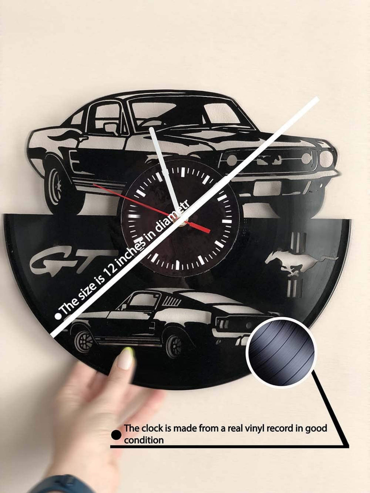 ROCK Vinyl Record Music Wall Clock Rock Star Decor Wall Art For Teenager Rock Lovers Gifts Holiday Gift For Father