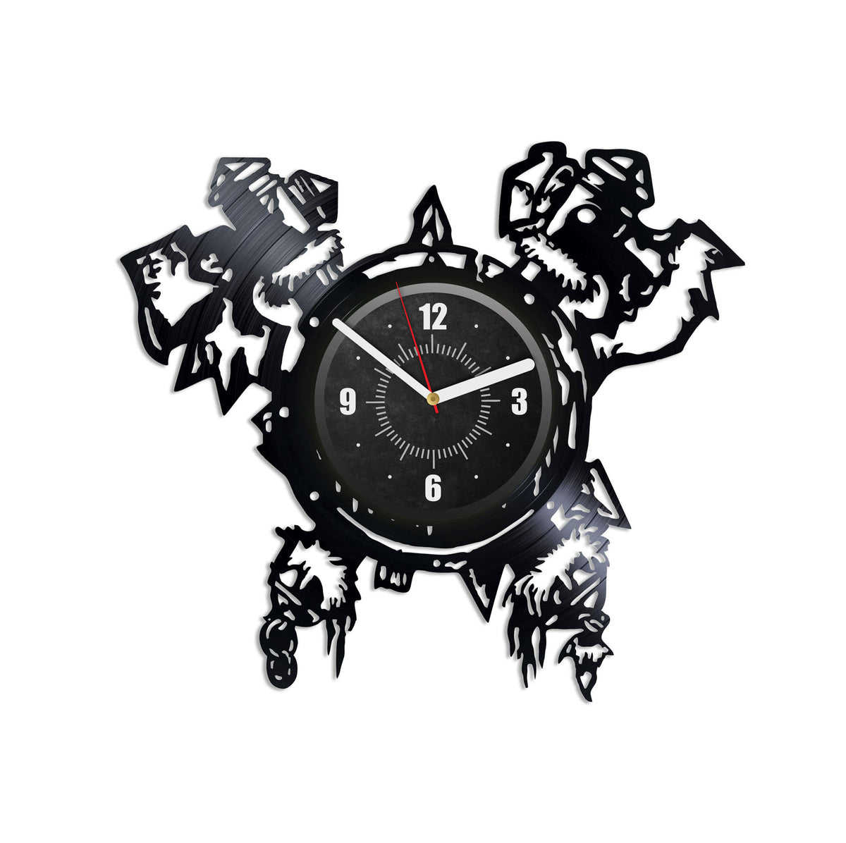 Axes Vinyl Record Large Clock Axes Wall Art Creative Decor For Man Room Vikings Lover Art Wedding Gift For Him