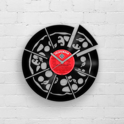 PIZZA - Vinyl Clock, Pizza Wall Art, Caf� Wall Decor, Cafe Wall Decor, Wall Hanging for Pizzeria, Restaurant Wall Clock, Housewarming Gifts