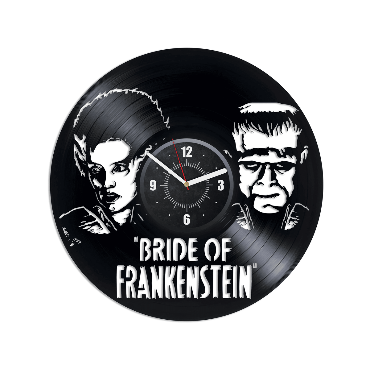 Bride Of Frankenstein Vinyl Record Wall Clock Movie Wall Art Living Room Decor Aesthetic Retro Movie Decor Wedding Gift For Couple