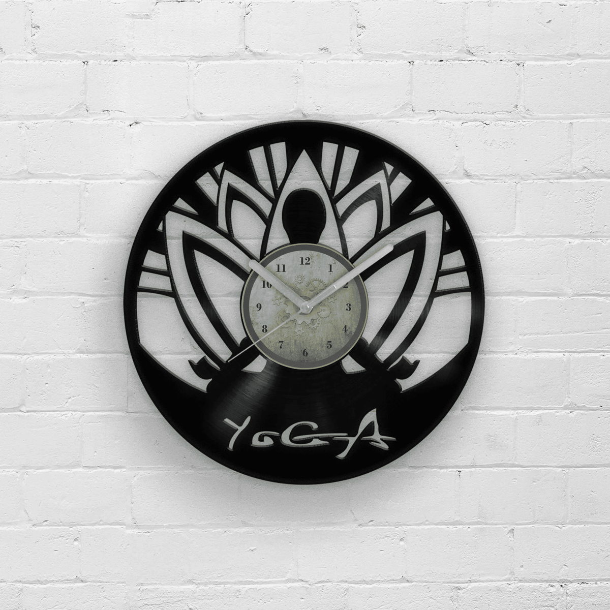 Yoga Lover Gifts, Bedroom Wall Decor, Meditation and Spiritual Healing, Vinyl Clock, Minimalist Clocks, Buddhist Art, Lotus Flower Artwork