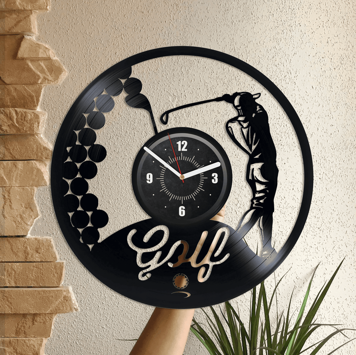 Golf Vinyl Record Silent Wall Clock Sports Wall Art For House Original Artwork Golf Decorations Wedding Gift For Couple