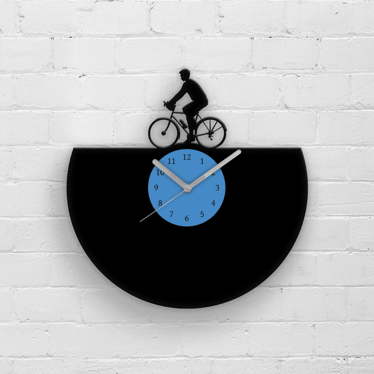 Birthday Gift for Him - Cycling Men Wall Decor - Vinyl Clocks - Old Record Clock - Cyclist Man - Bicycle Boy Decoration - Kids Room Art