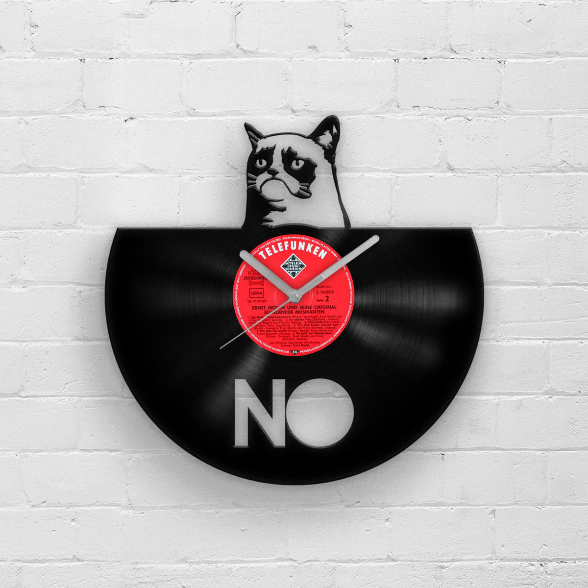 Grumpy Cat, Vinyl Clock, Cats Lover Gift, Cute Cat Gifts, Kids Room Artwork, Unique Clocks, Pets Wall Decor, Housewarming Decoration, Kitten