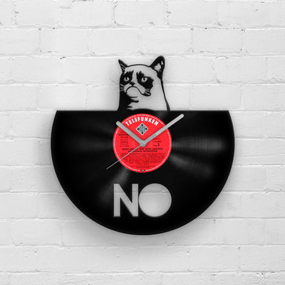 Grumpy Cat, Vinyl Clock, Cats Lover Gift, Cute Cat Gifts, Kids Room Artwork, Unique Clocks, Pets Wall Decor, Housewarming Decoration, Kitten