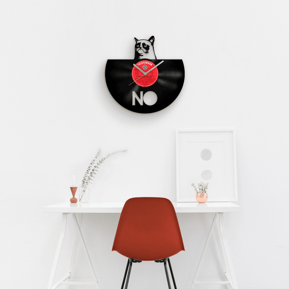 Grumpy Cat, Vinyl Clock, Cats Lover Gift, Cute Cat Gifts, Kids Room Artwork, Unique Clocks, Pets Wall Decor, Housewarming Decoration, Kitten