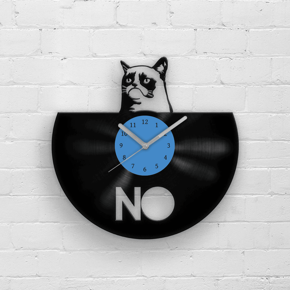 Grumpy Cat, Vinyl Clock, Cats Lover Gift, Cute Cat Gifts, Kids Room Artwork, Unique Clocks, Pets Wall Decor, Housewarming Decoration, Kitten