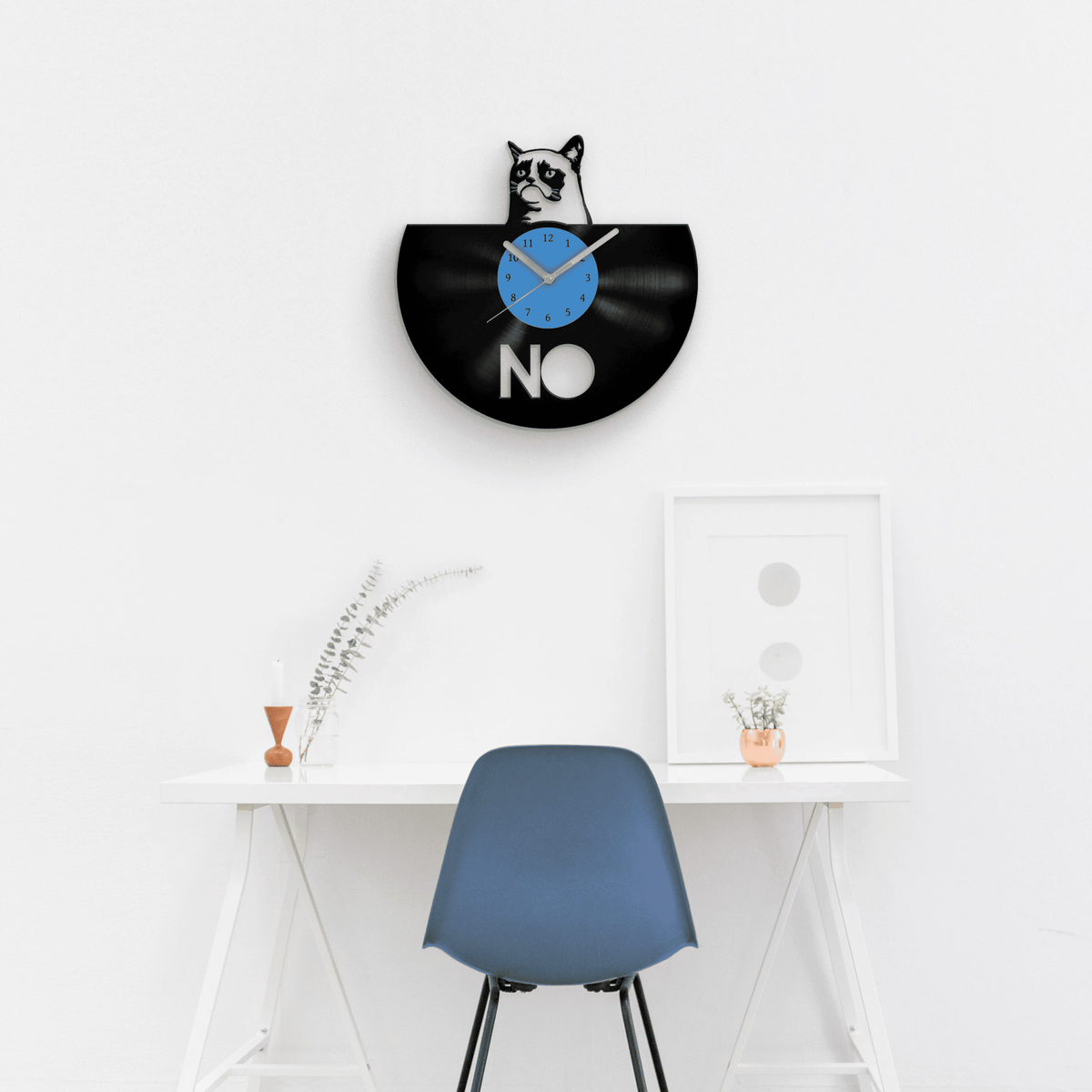 Grumpy Cat, Vinyl Clock, Cats Lover Gift, Cute Cat Gifts, Kids Room Artwork, Unique Clocks, Pets Wall Decor, Housewarming Decoration, Kitten