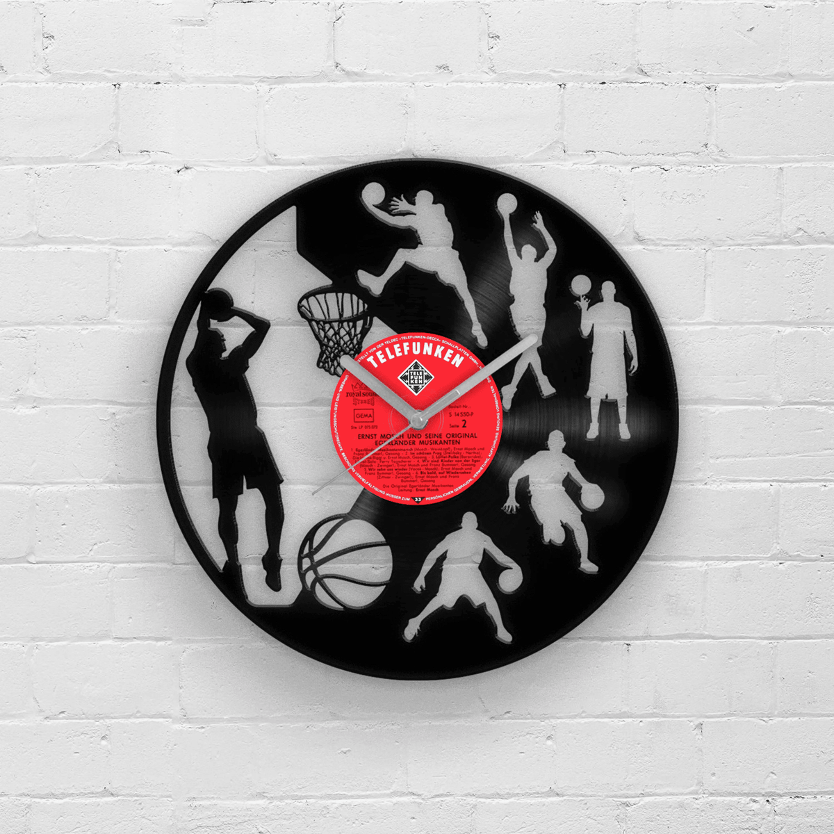 Basketball Gifts, Vinyl Clock, Gift for Men, Basketball Sign, Wall Hanging Sports, Teenage Boy Gift, Basketball Room Decor, Sport Artwork